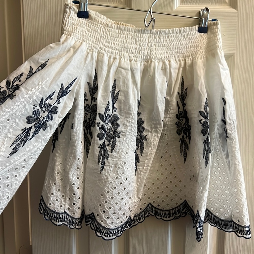 Off the shoulder embroidered top